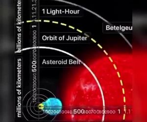 تصویری از مقایسه اندازه اجزاء جهان هستی از یک انسان متوسط و تمام جزئیات جهان در کمتر از یک دقیقه