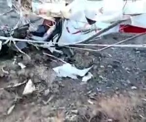 ویدیویی از آسیب وارده به هواپیمای سانحه دیده در کاشمر