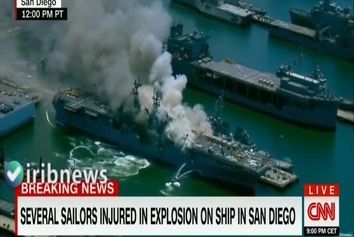 انفجار در ناو هواپیمابر آمریکا