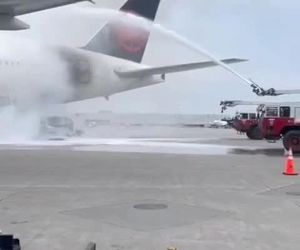 نشتی سوخت water truck در فرودگاه مونترال کانادا و آتش گرفتن آن زیر بویینگ ۷۷۷ ایرکانادا منجر به صدمه به این هواپیما شد