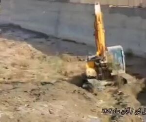 لایروبی مسیل رودخانه کن برای پیشگیری از آب‌گرفتگی سطوح پروازی مهرآباد