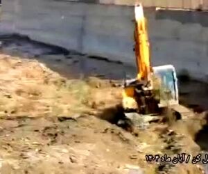 لایروبی مسیل رودخانه کن برای پیشگیری از آب‌گرفتگی سطوح پروازی مهرآباد