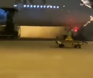 ویدیویی از آتش گرفتن دستگاه GPU در کنار یک فروند ایرباس A380 در فرودگاه سائوپائولو