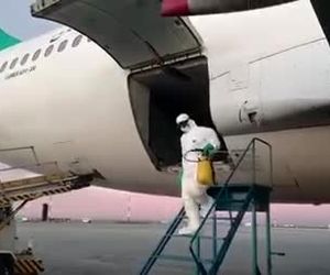 ضدعفونی و گند زدایی ایرباس هواپیمایی ماهان، پرواز چین