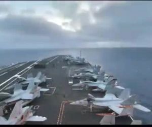 تایم لپسی از تحرکات روی یک ناو هواپیما بر