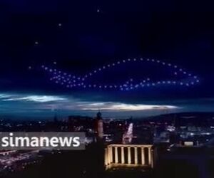 نورپردازی در آسمان اسکاتلند با صدها پهپاد
