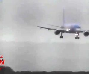 فرود بسیار ماهرانه در شرایط باد جانبی