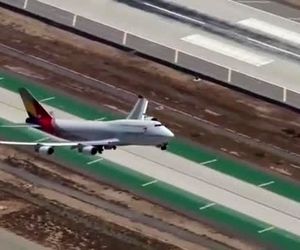 ویدیویی جذاب از تیک‌آف بویینگ 400-747 شرکت هواپیمایی آسیانا از فرودگاه لس‌آنجلس