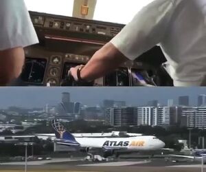 فرود ملکه آسمان‌ها از دو نمای متفاوت