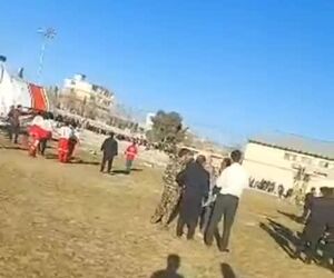 ویدیویی از محل سانحه هلیکوپتر وزیر ورزش و جوانان در شهر بافت استان کرمان
