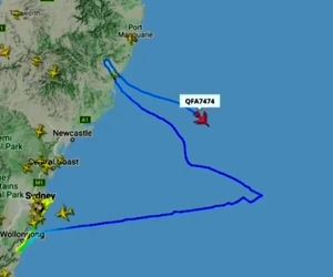 ایجاد طرح کانگرو نماد استرالیا توسط آخرین پرواز بویینگ ۷۴۷ ناوگان خطوط هوایی کانتاس 