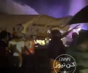 نخستین تصاویر از سانحه هواپیمای مسافربری ایرایندیا در هوای بارانی