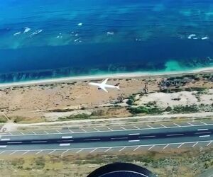 تیک‌آف ایرباس A330 دلتا از نمایی جذاب