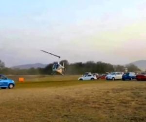 برخورد ملخ هلیکوپتر با سیم برق
