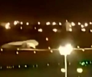  برخورد موتور هواپیمای بویینگ ۷۴۷-۸ فرایتر با باند در فرودگاه تایوان