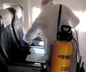 عملیات ضدعفونی کردن هواپیما و دفاتر هواپیمایی تابان