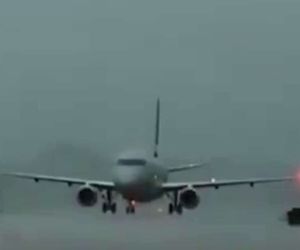 لحظه برخورد صاعقه با هواپیما در آرکانزاس آمریکا