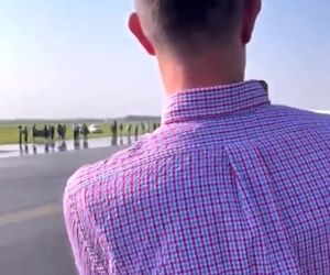 فرود بویینگ ۷۱۷ دلتا بدون چرخ جلو