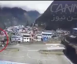 برخورد هواپیمای سبک با هلیکوپتر پارک شده در نپال 