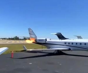 ویدیویی از وجود Back Fire در موتور هواپیما