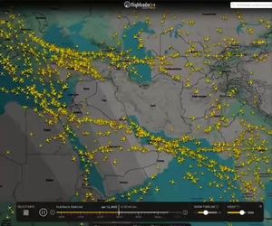 کلیر شدن آسمان بخش بزرگی از خاورمیانه با شروع حملات علیه ایران 


