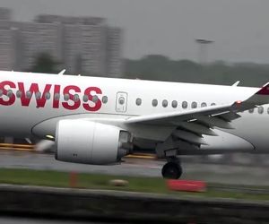 تیک‌آف ایرباس A220 هواپیمایی سوئیس از فرودگاه لاندن سیتی به مقصد زوریخ