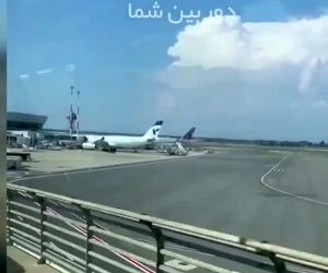 ایرباس A330 شرکت هواپیمایی جمهوری اسلامی ایران؛ هما در فرودگاه لئوناردو داوینچی شهر رم
