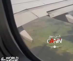 مشتعل شدن موتور هواپیما در اثر bird strike 