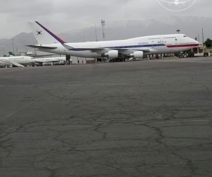 هواپیمای اختصاصی دولت کره جنوبی که نخست وزیر این کشور را به تهران آورده است
