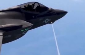  لحظه‌ای نادر؛ فالکون ۹ و F-35C در یک قاب