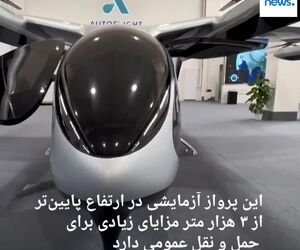 
پرواز موفقیت آمیز تاکسی پرنده در چین