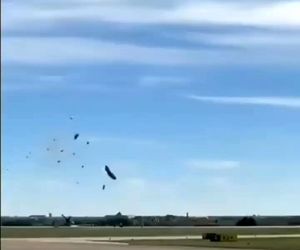 ویدیو دیگری از برخورد B17 و P63 در آسمان