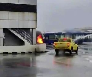 سیل شدید در فرودگاه بین‌المللی بمبئی