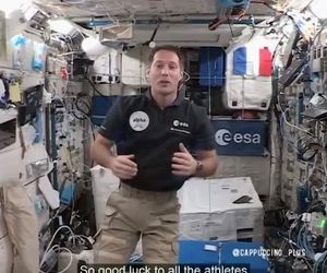 آرزوی موفقیت فضانورد فرانسوی برای ورزشکاران المپیک از ایستگاه بین‌المللی فضایی