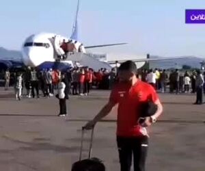  حضور عجیب هواداران پرسپولیس در باند فرودگاه دشت ناز ساری