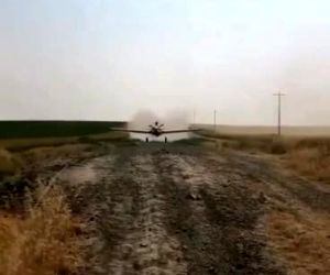 تیک‌آف ماهرانه خلبان از روی باند خاکی