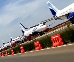 هواپیماهای زمینگیر شده خطوط هوایی ایندیگو در فرودگاه دهلی نو