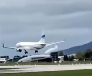 فرود ناتمام بویینگ ۷۳۷ در باد جانبی شدید 