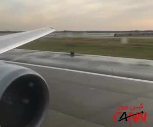 موتور بویینگ 767-400ER در حالت تیک آف با حداکثر توان