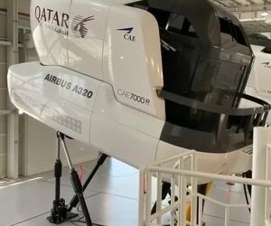 شبیه ساز ایرباس A320 شرکت هواپیمایی قطر در حال کار