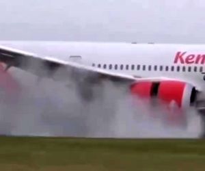 فرود موفق خلبان کنیایی با وجود طوفان یونیس در فرودگاه لندن