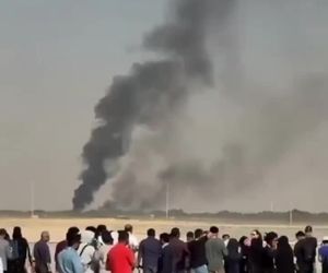 نمایی دیگر از سقوط جنگنده هندی در ایرشوی دبی و لحظه تخلیه تماشاگران از محل ایرشو