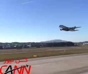 تیک آف ایرباس A380 هواپیمایی امارات از فرودگاه زوریخ