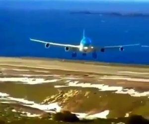 فرود ایرباسA 340 در باد جانبی شدید