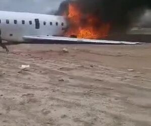 آتش‌سوزی هواپیمای حامل وزیر معادن کنگو 