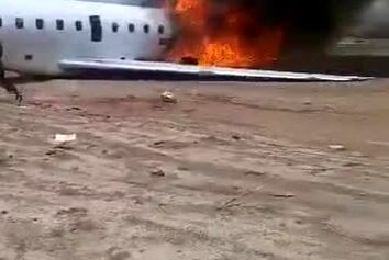 آتش‌سوزی هواپیمای حامل وزیر معادن کنگو 