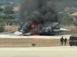 فرود اضطراری جنگنده F-16 یونان و آتش‌سوزی پس از فرود در فرودگاه زاکینتوس