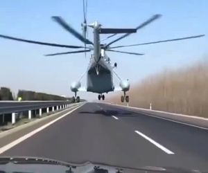 فرود هلیکوپتر در جاده