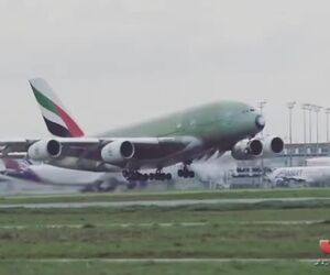 اولین تیک‌آف آخرین ایرباس A380 تولید شده توسط ایرباس