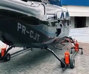 روشی جالب برای جابه‌جایی هلیکوپتر روی زمین